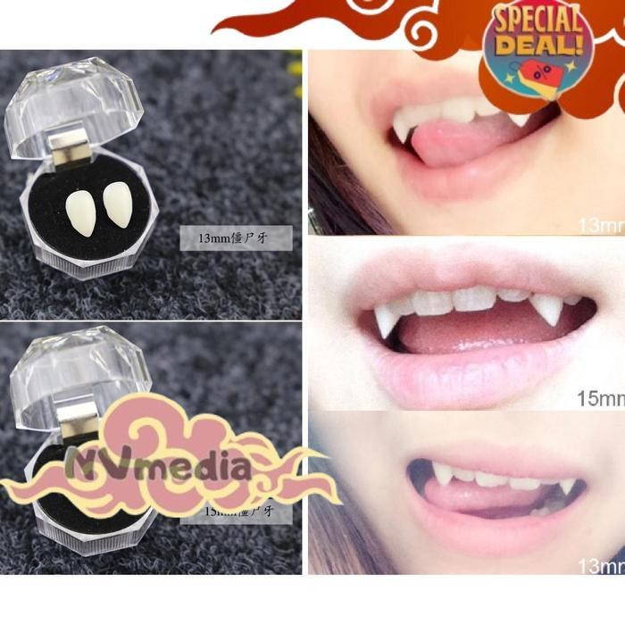 Trending Gigi Taring Palsu / Fake Teeth / Fang / Lem Gigi Palsu (Tidak Termasuk Kotak Dan Lem)