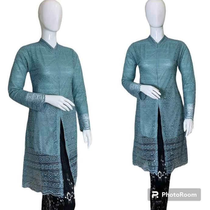 Kebaya Atasan Tunik Brokat Busui Friendly Lengan Panjang