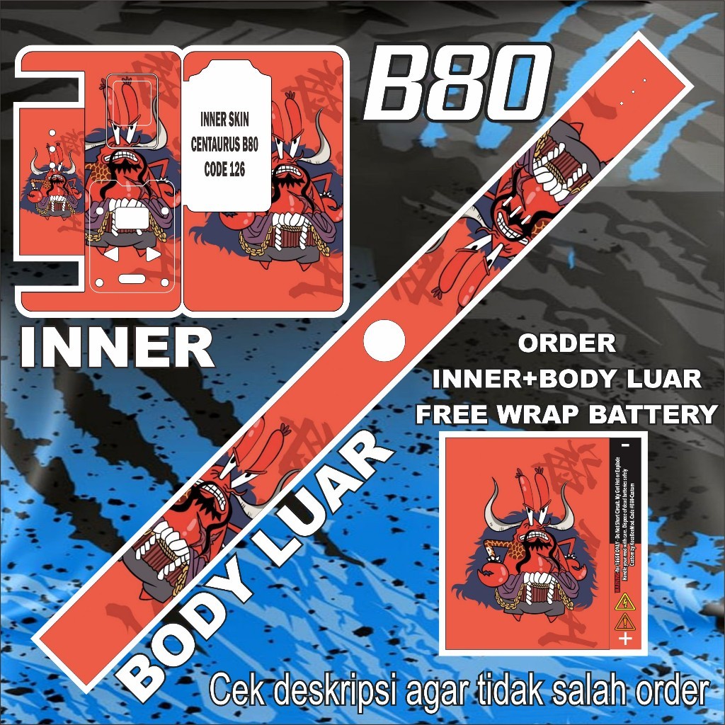 

*New Model* Stiker B80 126 Garskin Stiker Custom Case Laminasi Tebal COD