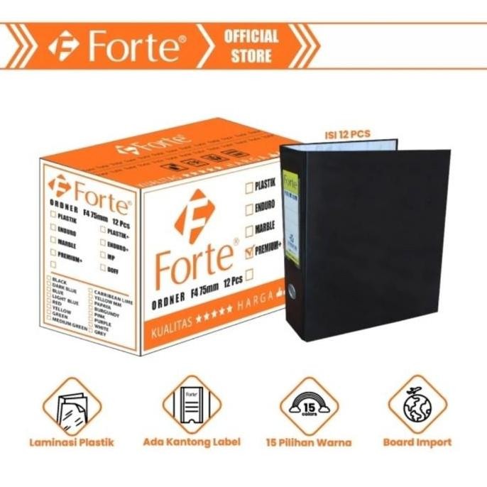 

TERMURAH - ORDNER FOLIO F4 7MM FORTE PREMIUM+ GLOSSY PER DUS 2 PCS