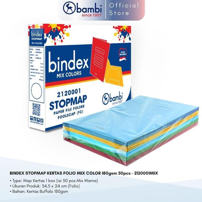 

NEW - Bindex Paper Stopmap Folio Tebal 80 Gsm Mixed Color Isi 0 Pcs
