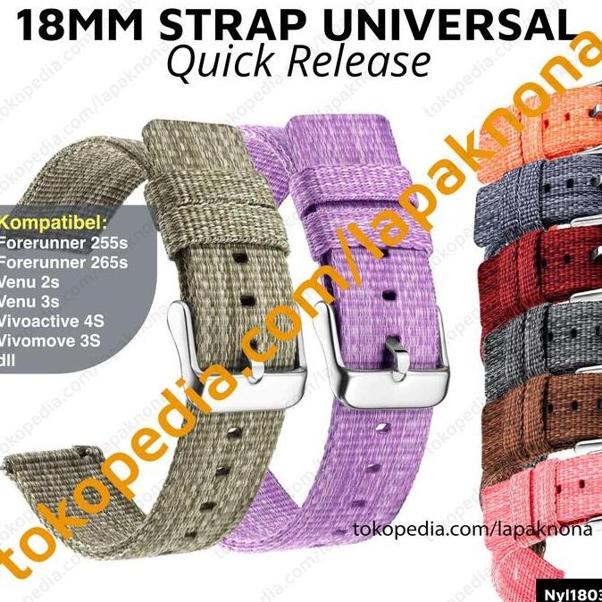 PROMO - 8mm CANVAS NYLON Strap Garmin Venu s 2s / Forerunner 26s 2s Music / active 4s / move s / Hua