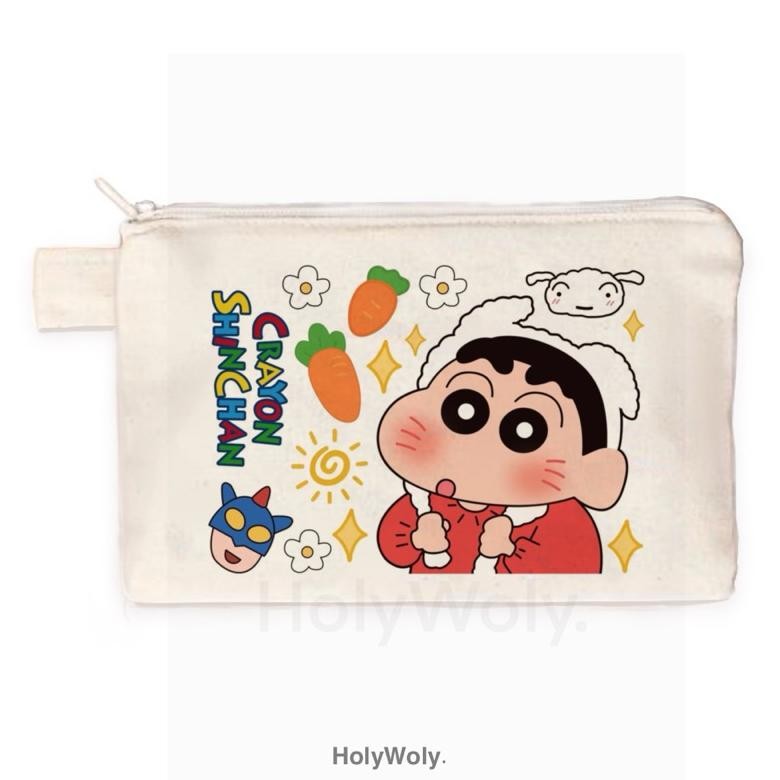 

Tg-342 Hw Pouch Canvas Pencil Motif Crayon Sinchan / Pouch Serba Guna