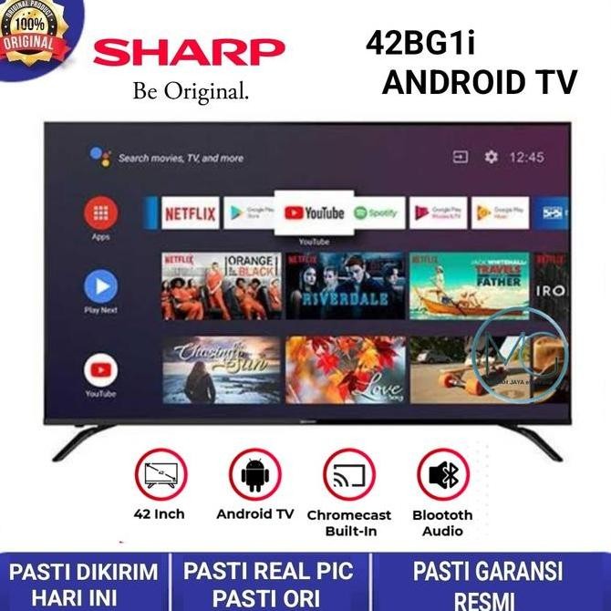 BEBAS ONGKIR - TV SHARP LED 42" 42BG1 ANDROID TV GARANSI RESMI & TERMURAH