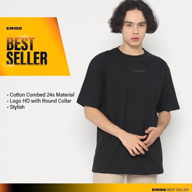 Erigo T-Shirt Oversize Antelope Black - Kaos Oversize Hitam Pria & Wanita MS