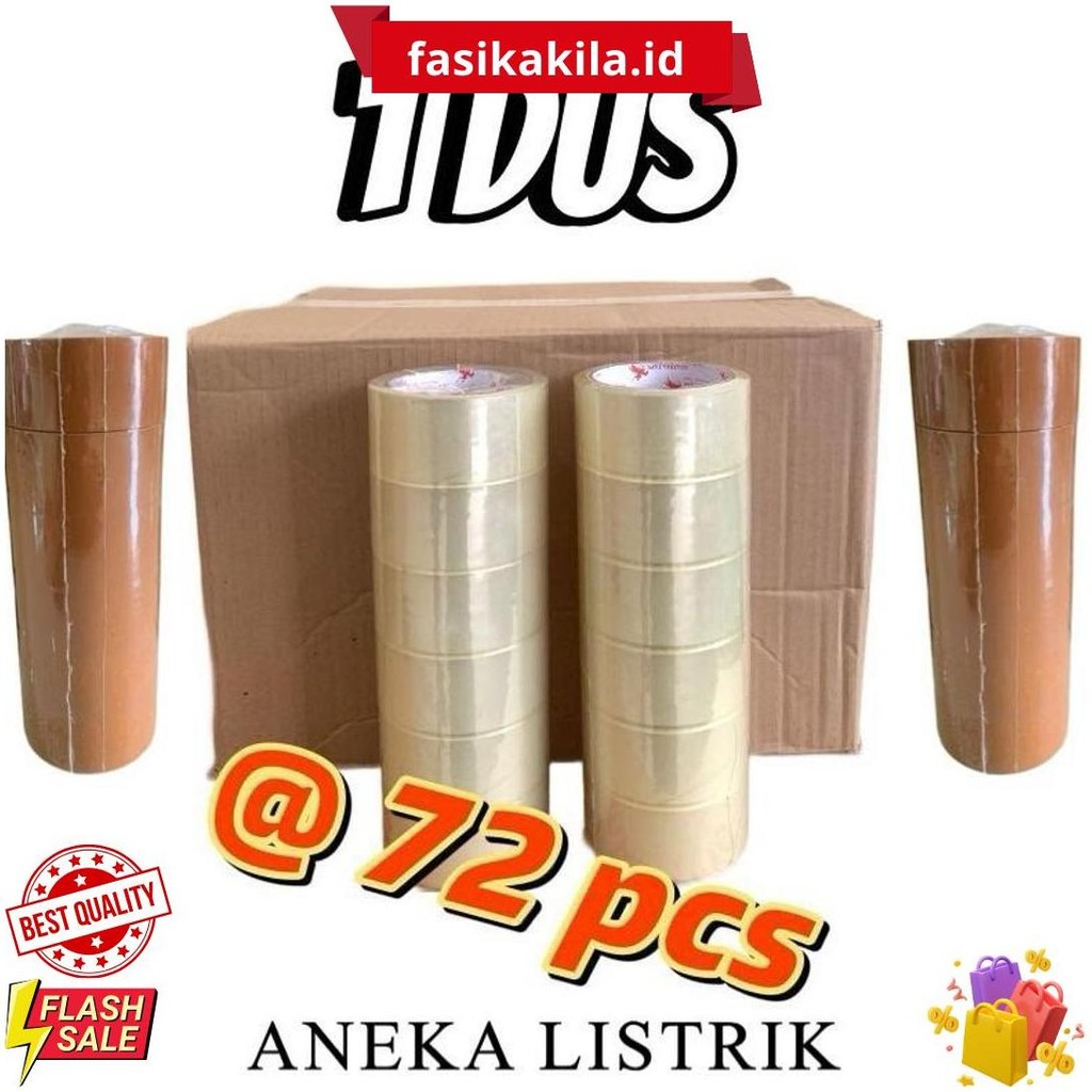 

45Mm*90Y 1 Dus Isi 72Pcs Murah Super Lakban Bening Dan Coklat Tape Terlaris