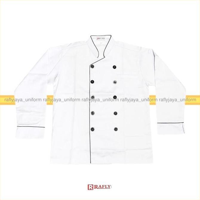 Chef Jacket - Baju Koki Pria Wanita Lengan Panjang - Baju Chef - Seragam Koki Chef - Rafly Jaya