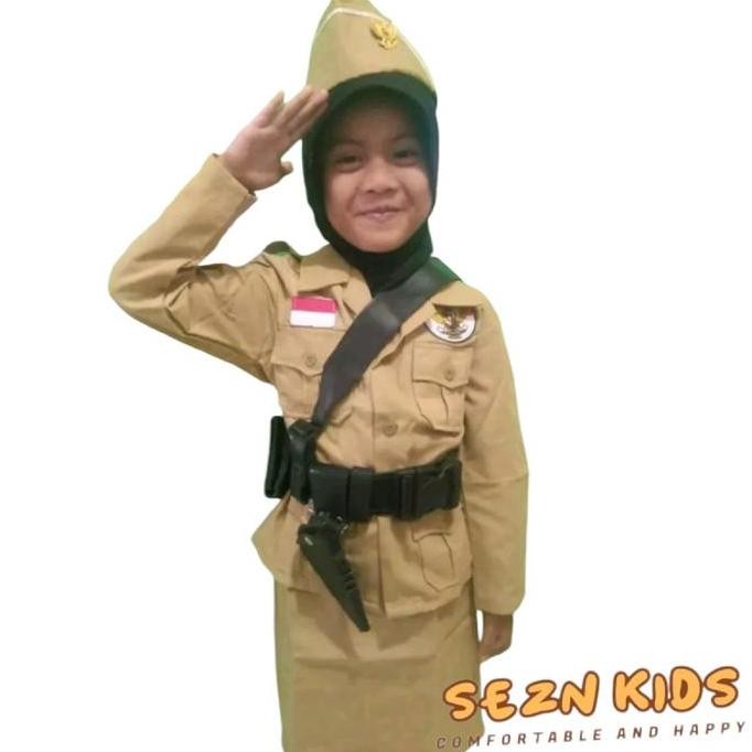 DF369>> Baju Anak Pejuang Bungtomo Putri Lengkap Dengan Sabuk