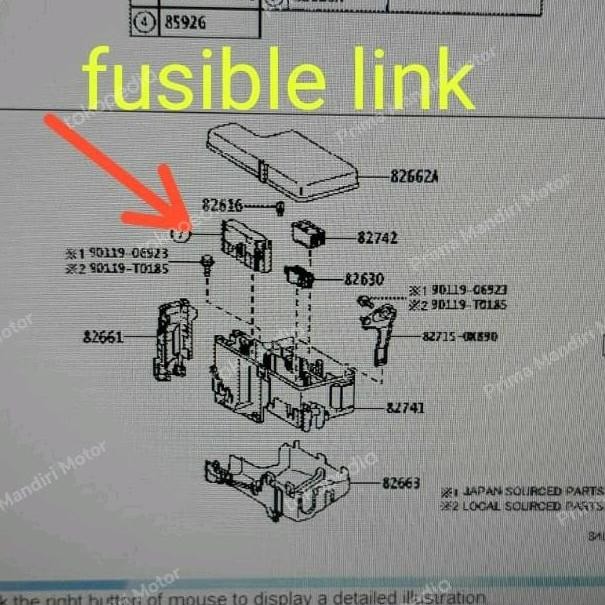 TERLARIS - fuse link fusible link skring pusat innova fortuner hilux diesel ori