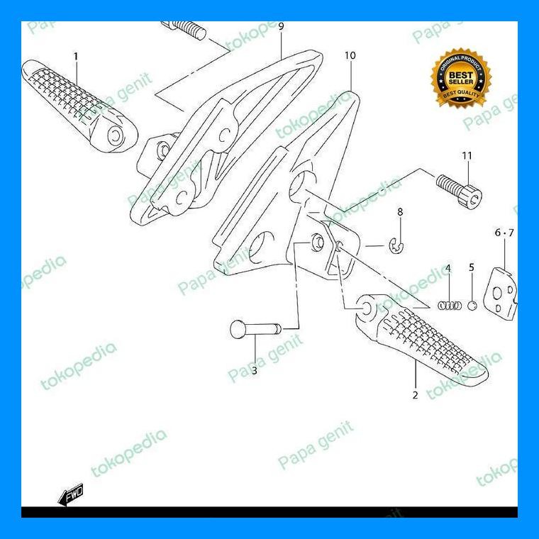 (Termurah) Step Belakang Spin 125 Original Kanan Dan Kiri Pnp Satria Fu Bestseller