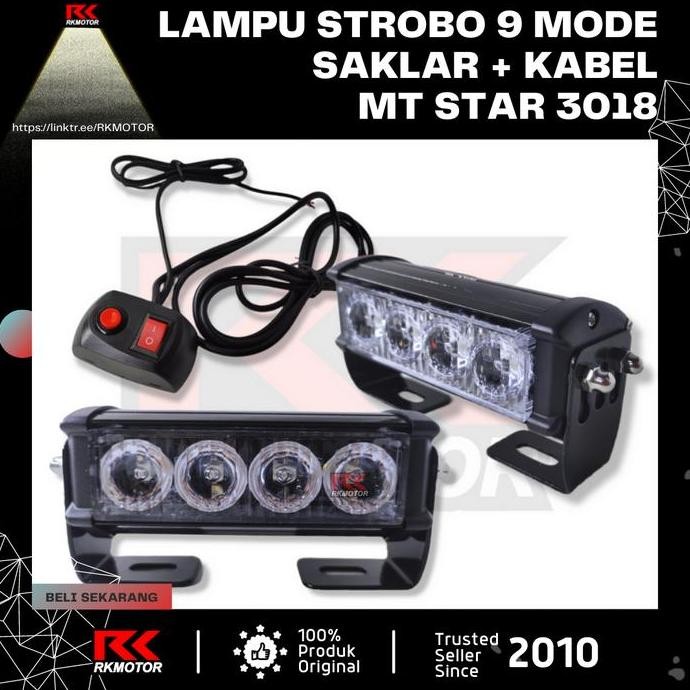 Lampu LED Strobo Federal 9 Mode/Strobo Set/Strobo 4 Titik/Strobo