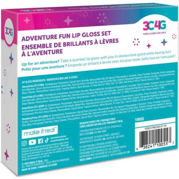 Mainan Lip Gloss Anak Make It Real Adventure Fun Lip Gloss Set