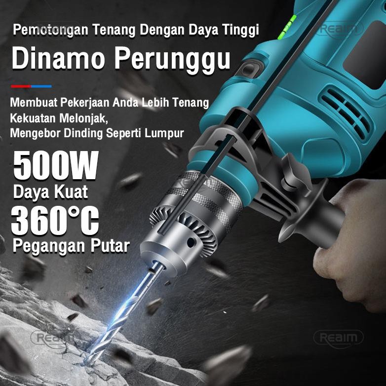 Reaim Bor Listrik 13mm Mesin Bor Bor Impact Bolak Balik Bor Listrik Impact Impact Drill Listrik Elec