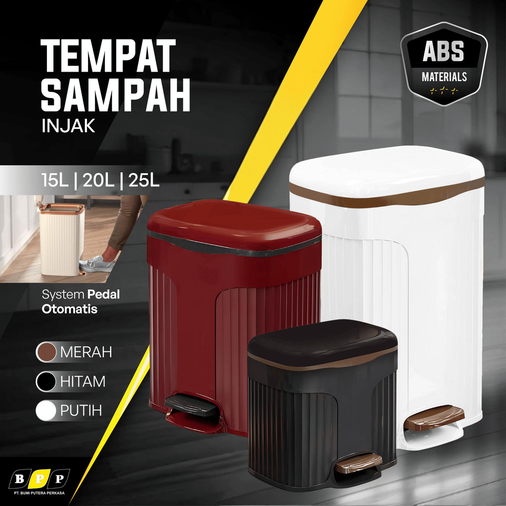 Tempat Sampah Injak Tertutup Kotak Minimalis | Tong Sampah Rumah | Tong Tempat Sampah Kamar Mandi