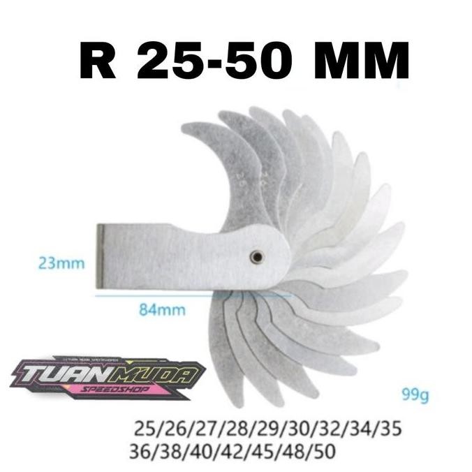 ALAT UKUR SUDUT PORTING BLOK RADIUS GAUGE 25 100MM ORIGINAL DAN TERPERCAYA