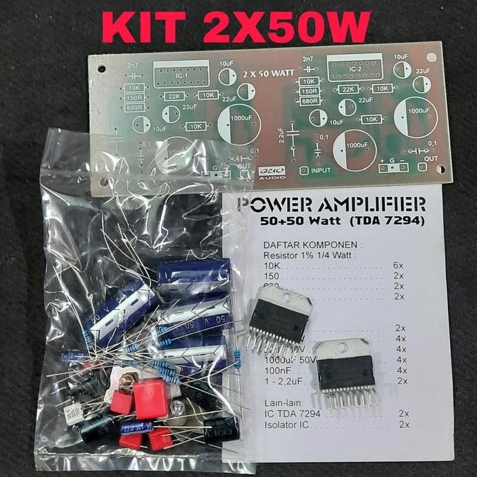 Kit Power Amplifier Stereo 2x50W pakai ic TDA7294 2bh