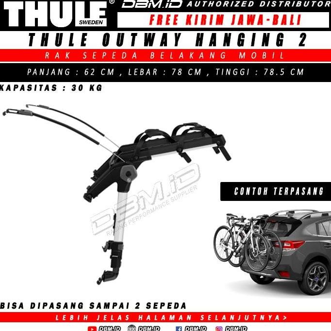 THULE Outway Hanging 2 Rak Sepeda Bagasi Belakang Mobil 2 Sepeda