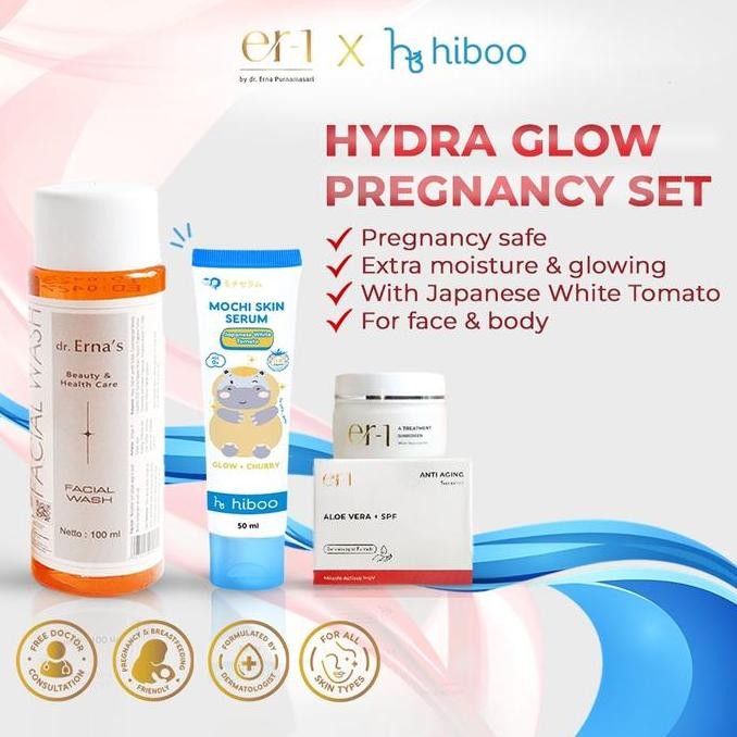 NEW er-1 by dr. Erna Purnamasari  X hiboo Hydra Glow Pregnancy Set 3 Pcs - Paket Skincare Ibu Hamil-
