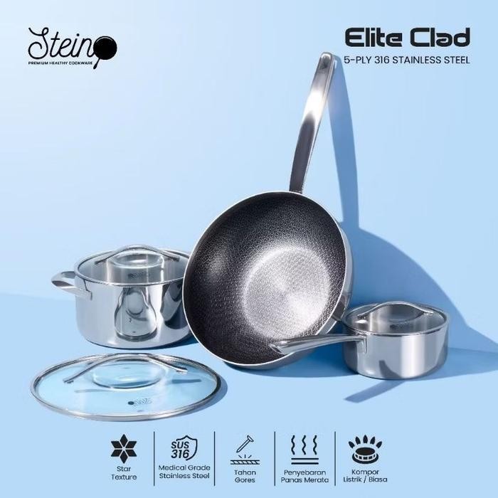 PWH Stein Elite Clad Set Wajan Stainless Anti Lengket