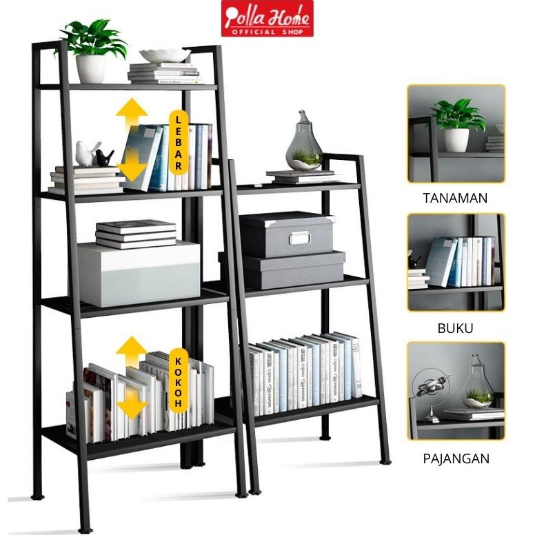 Ollahom Rak Buku Rak Susun Pajangan Portable 3-4 Multifunction Rack Rak Ruang Tamu Hias Rak Tanaman