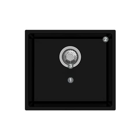 TERLARIS - MODENA KS9110FLM sink dapur Maggiore granite hitam