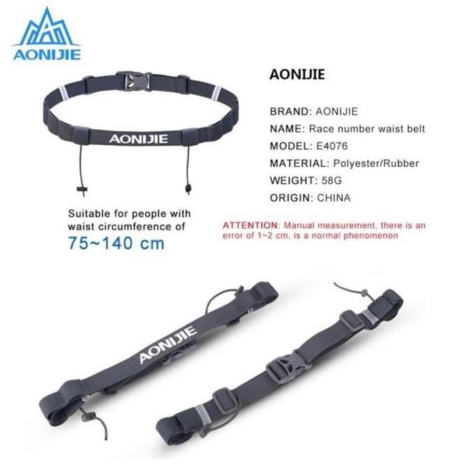 Aonijie BIB Race Number Belt E4076 tali BIB - Black