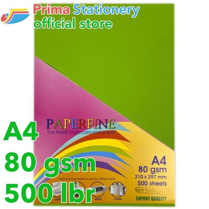 

TERMURAH - Paperfine Kertas HVS Warna A4 IT 230 Parrot Rim isi 500 lbr [TC]