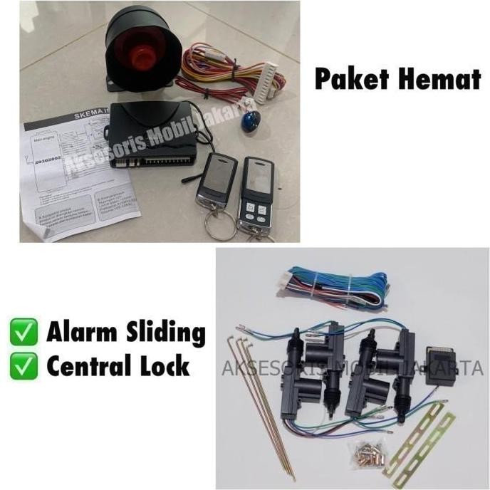 Paket Lengkap Car Alarm Mobil Kijang Remote Sliding Plus Central Lock Ready