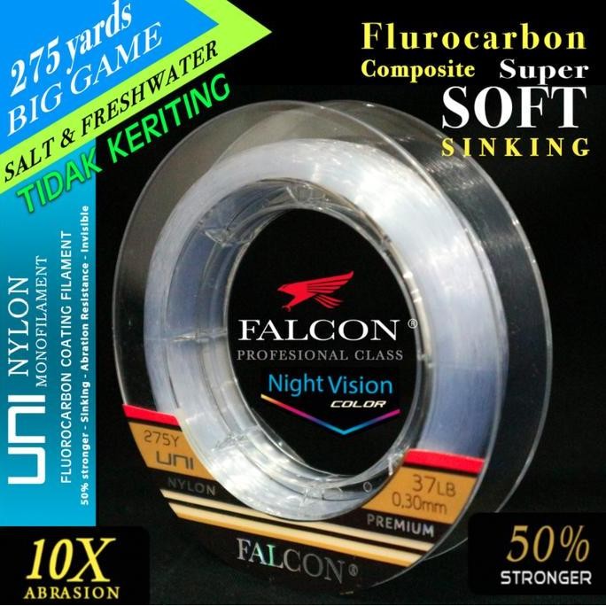 Termurah Senar Pancing Falcon Uni 275 Yards White Nv