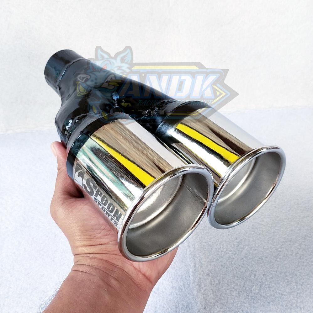 KNALPOT MOBIL RACING SPOON CABANG CHROM SUARA BASS GAHAR ADEM PICK UP SEDAN