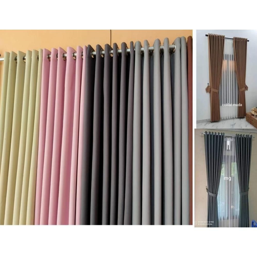 Gorden blackout polos abu muda abu tua gorden jendela gorden pintu ring silver