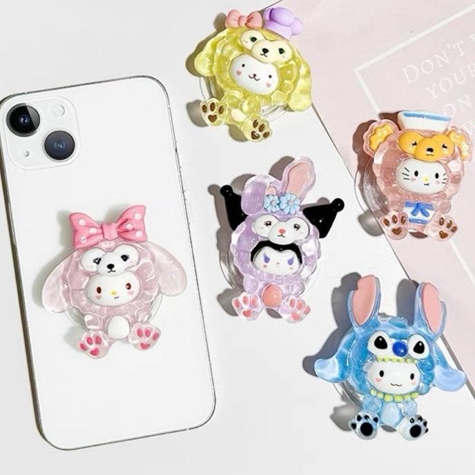 Popsoet Kter Lucu Sanrio Kuromi My Melody Cinnamoroll Stitch Linabell Top Toy Sanrio