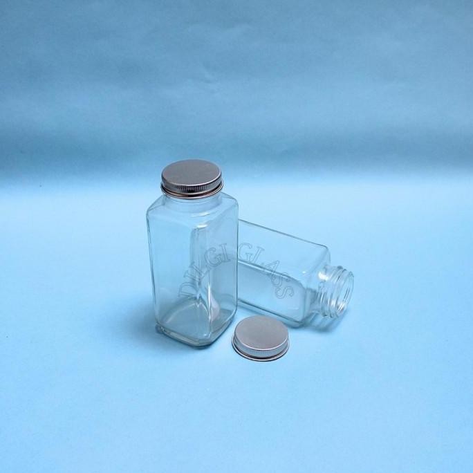 (Good) BKKC250 botol kaca kotak french square 250ml/botol susu/juice/kopi