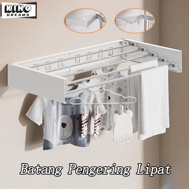 Rak Jemuran Pakaian Lipat Dalam Ruangan Rak Jemuran Pakaian Pakaian Handuk Sepatu Tempel Dinding Bal