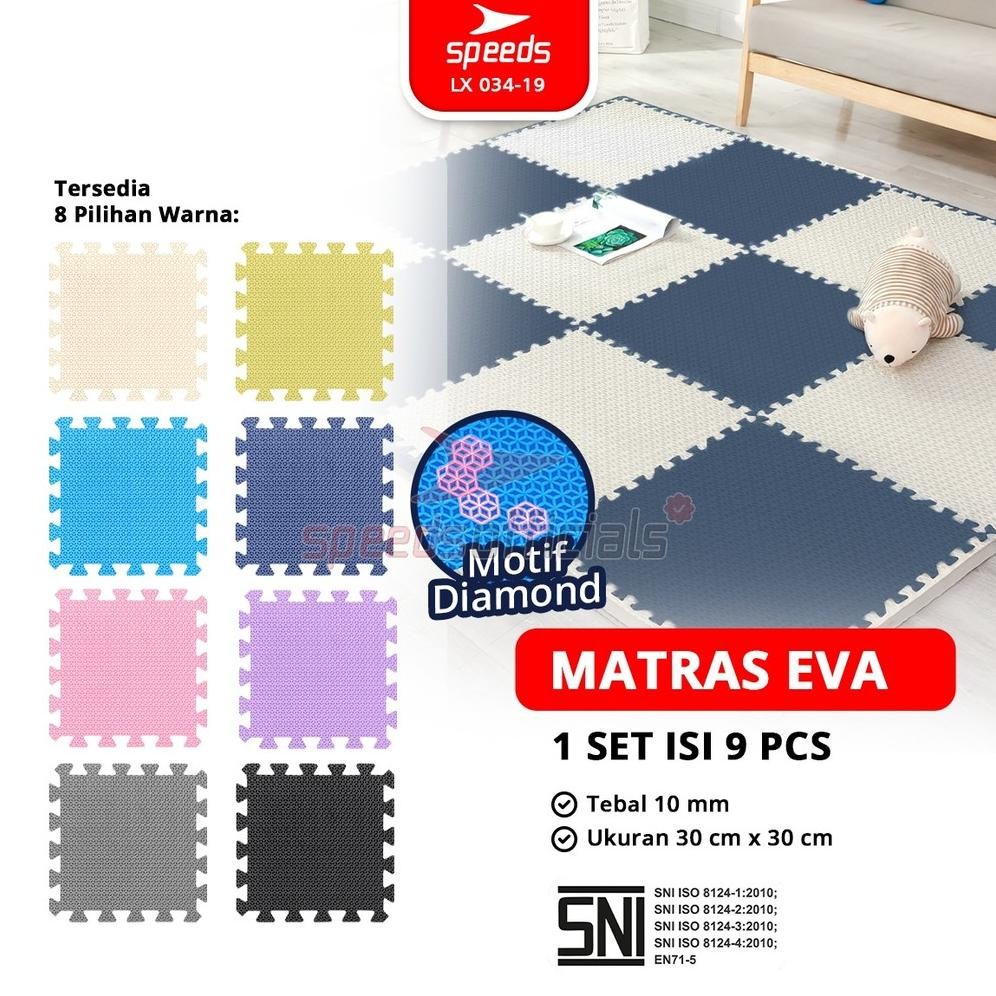 SPEEDS Matras Eva Mat 30x30cm 10mm Alas Puzzle Evamat Empuk Bermain Tidur Anak Karpet Bongkar Pasang