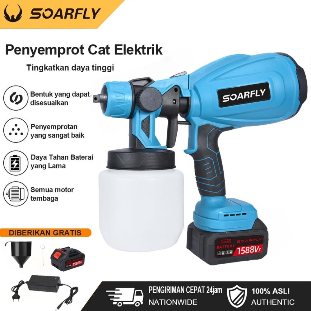 SOARFLY spraygun Elektrik Baterai Spray Gan 800ml Kompresor Listrik Alat Semprot Cat