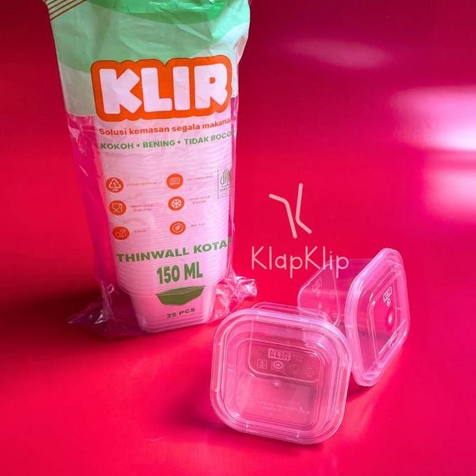 (Good) 1pack 25set Thinwall Square 150ml KLIR Kotak 150 ml KLIR - Kotak Puding Kecil ukuran 150ml - 