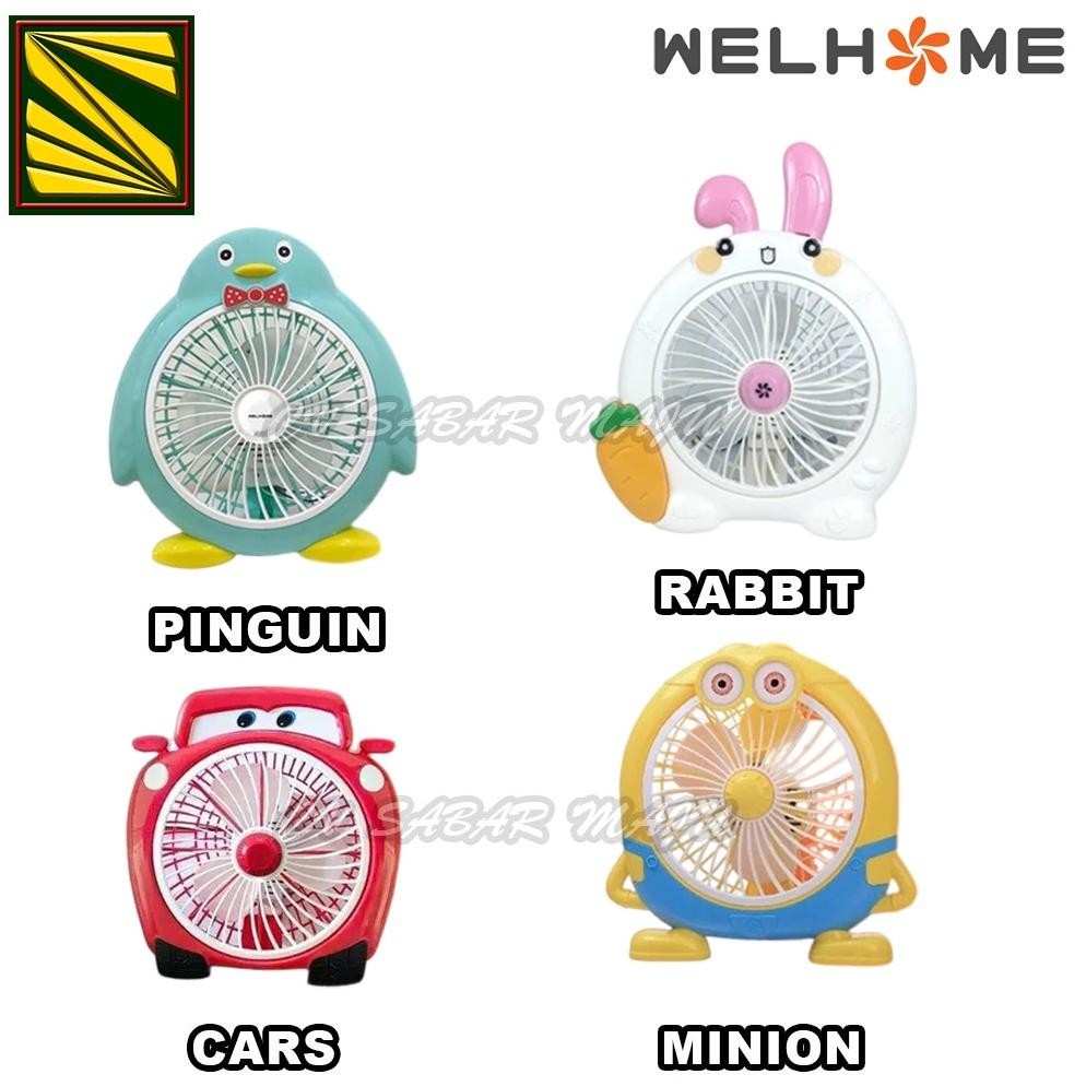 Welhome Kipas Angin Mini, Kipas Angin Karakter, Box Fan Welhome