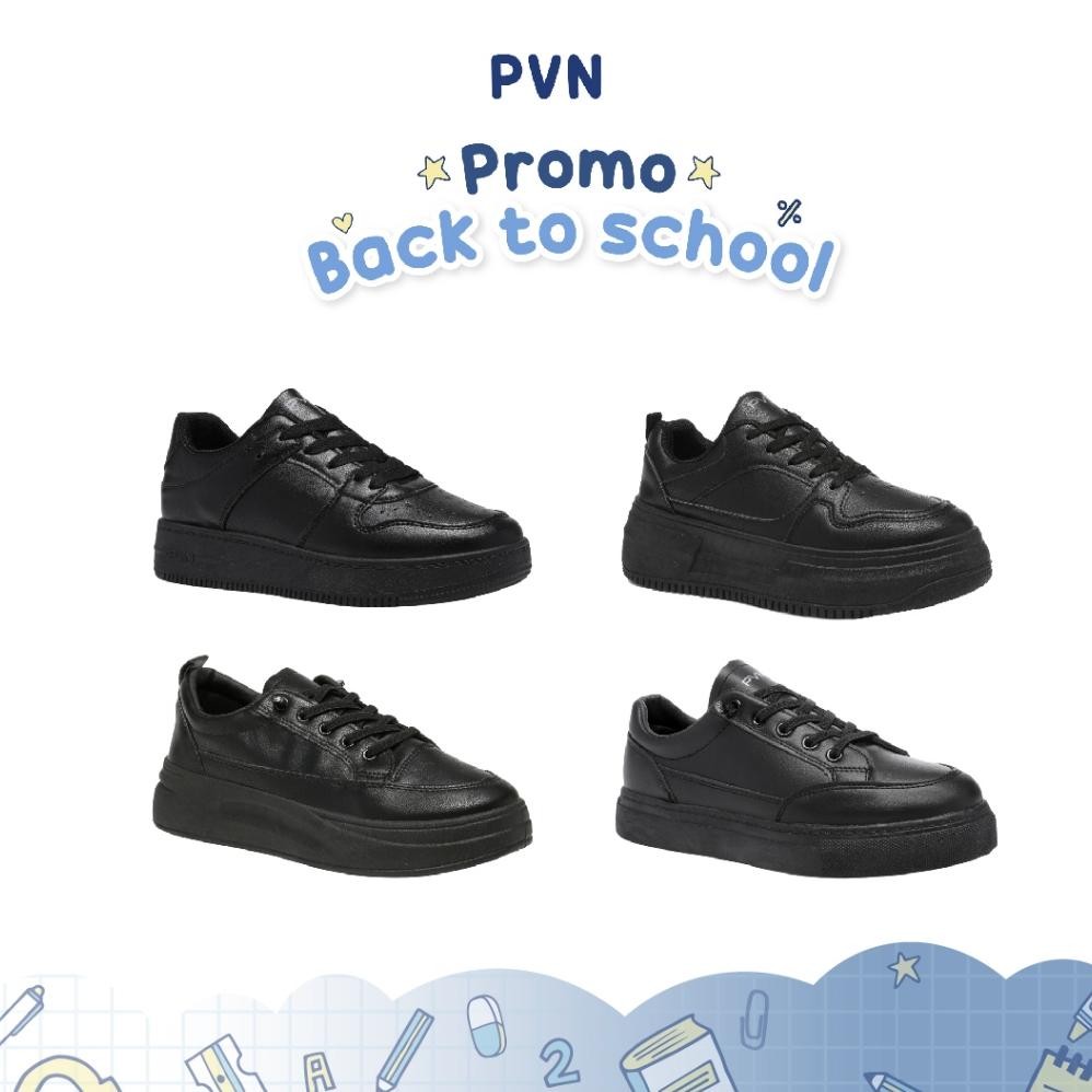 PVN Heejin Sepatu Sekolah Hitam Sneakers Wanita Sport Shoes Black 332