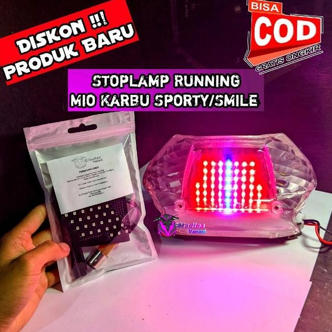 StopLamp Running Mio Sporty Dan Smile, 8 Mode Otomatis Ketika diRem nyala diam semua.  (Mio)