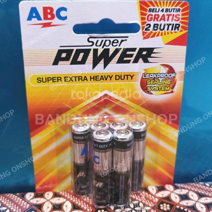 ABC SUPER POWER AAA 1,5V ISI 6 ISI6 6PCS 6 PCS BATRE ATERAI AAA ABC murah