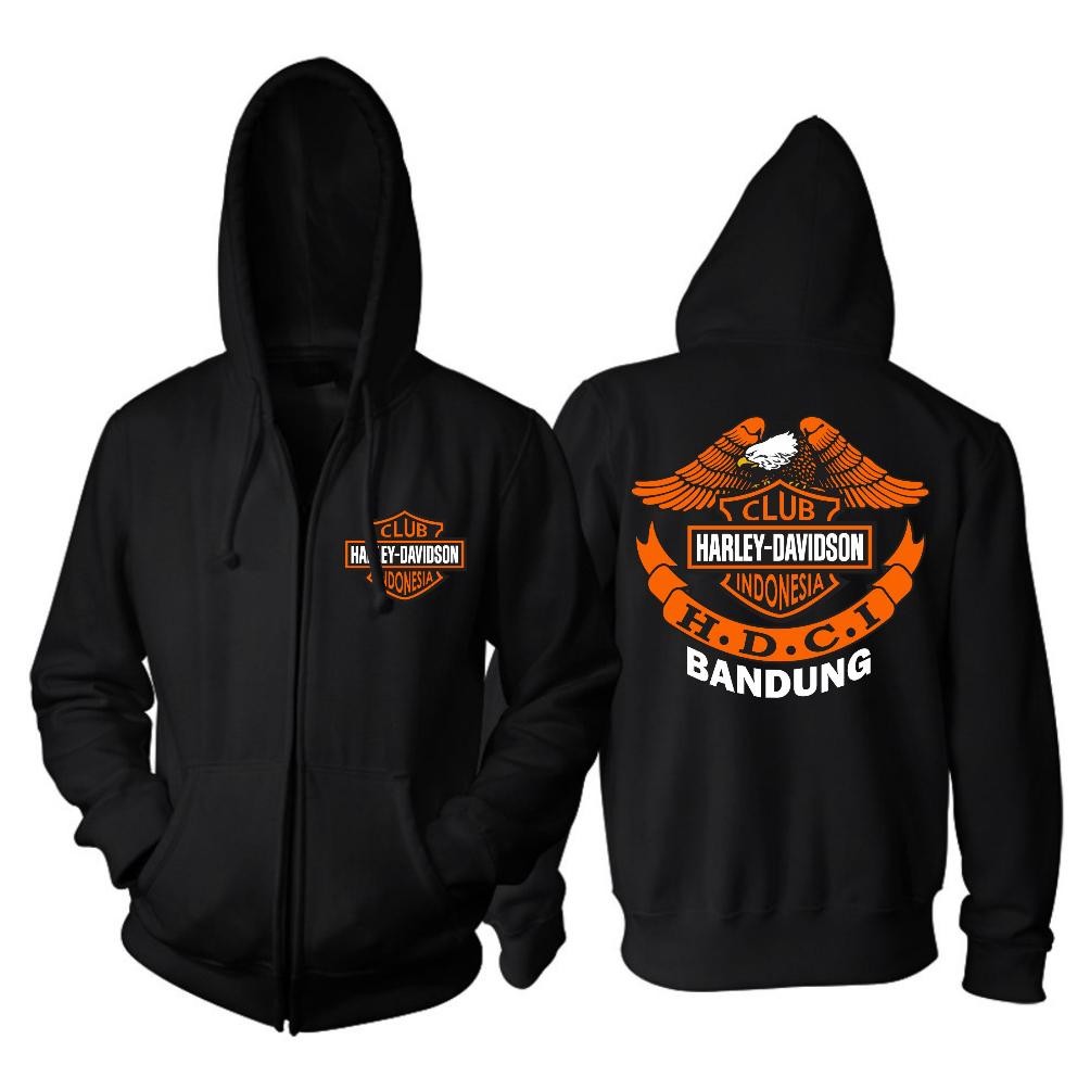 JAKET ZIPPER HARLEY DAVIDSON HDCI CUSTOM NAMA BIG SIZE JUMBO