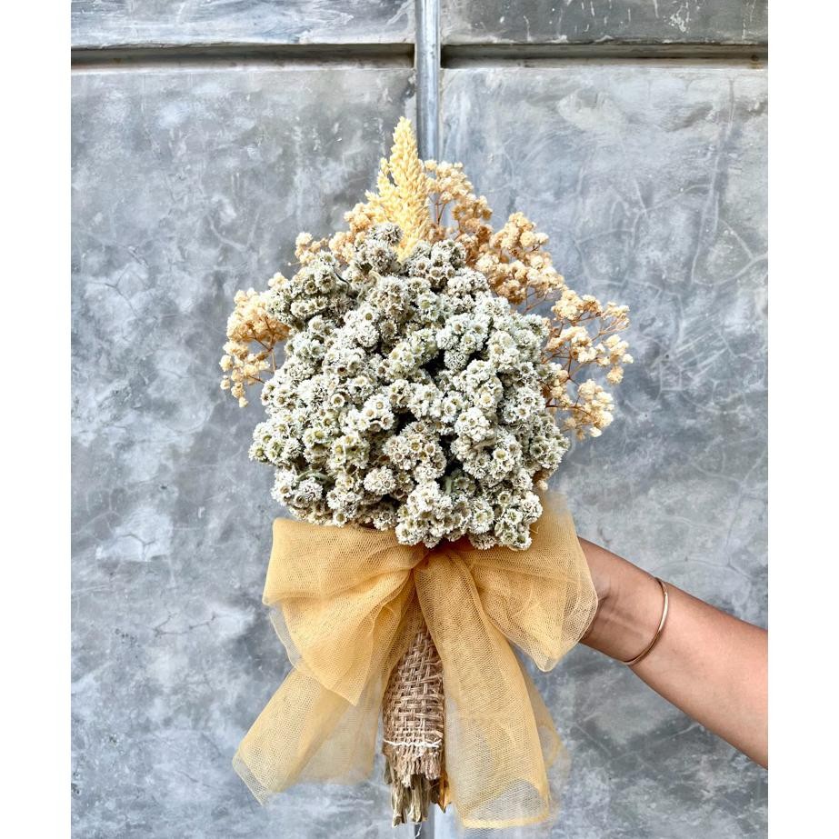 Hand Bouquet Wedding Edelweis Buket Bunga Kering Buket Pernikahan Buket Preweding