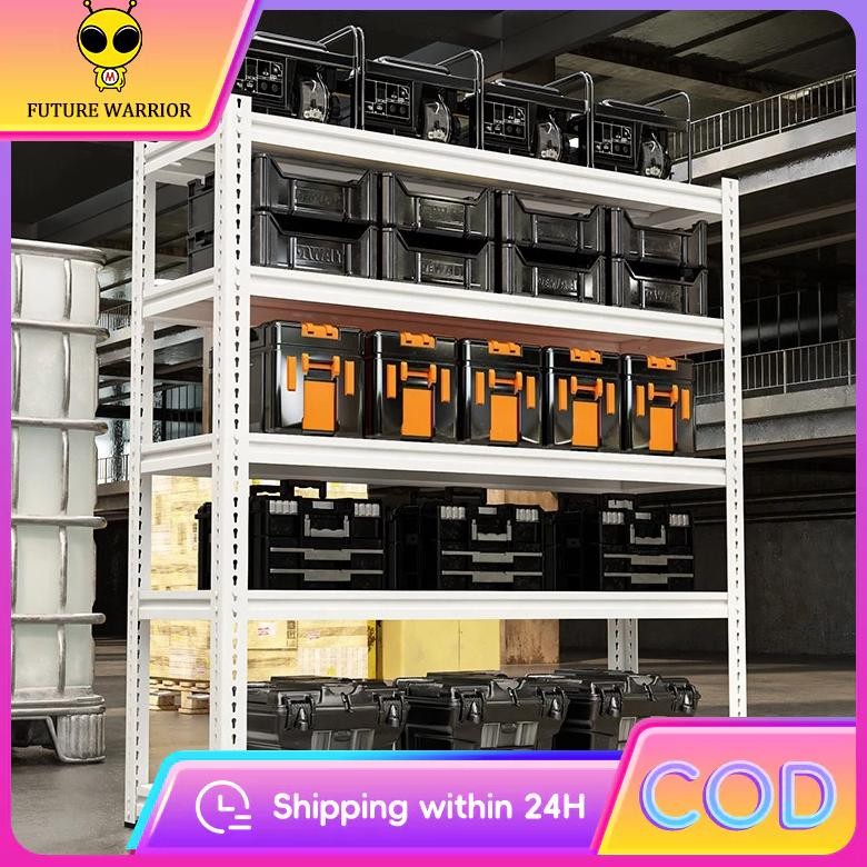 100%Besi Rak Besi 5 Susun 4 Susun Rak Gudang Rak Dapur Rak Buku Rak Barang Rak Susun Serbaguna