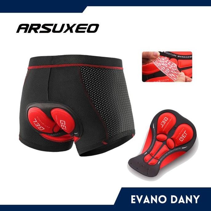 Celana sepeda ARSUXEO / Underware Bicycle Padding ARSUXEO 3D Gel AS