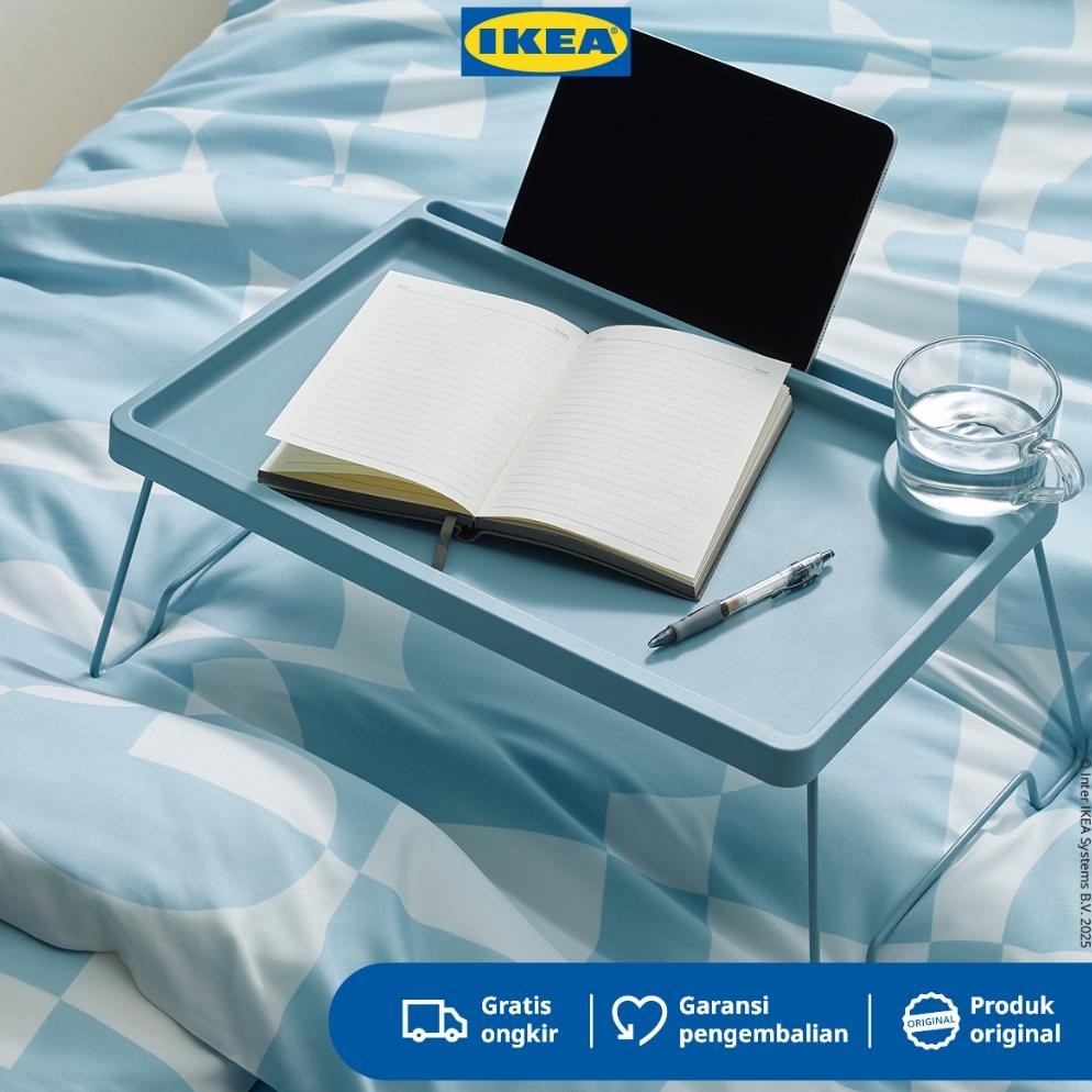 IKEA BRUKSVARA Meja Lipat / Baki Lipat Tempat Tidur Serbaguna Biru