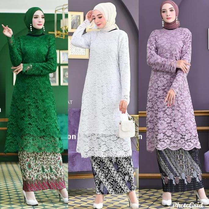 Setelan kebaya wisuda Remaja  - Atasan kebaya modern dan elegan 2024 -  Baju atasan kebaya Panjang  