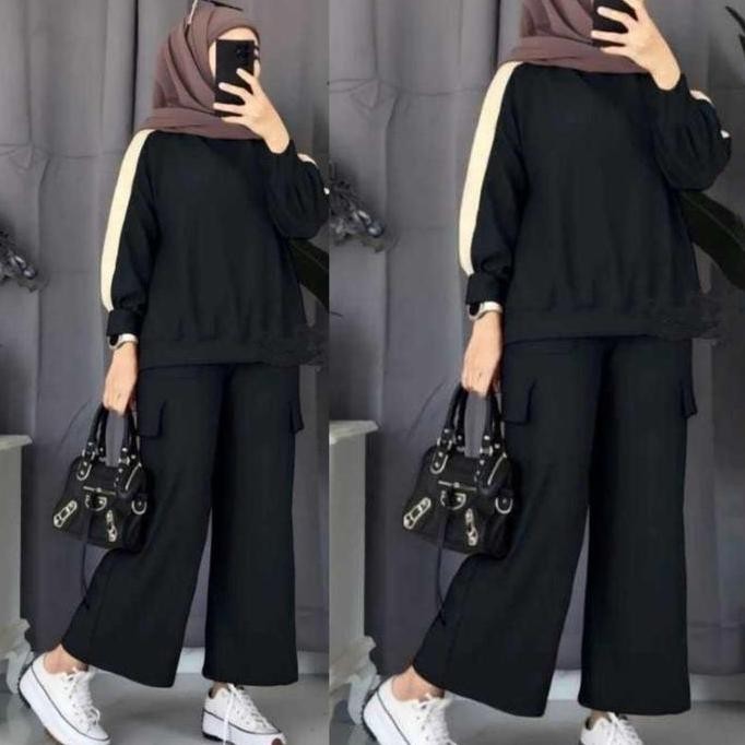 Setelan Cargo Ziza | Setelan Cargo Wanita Remaja Dewasa | Set Atasan Celana Cargo