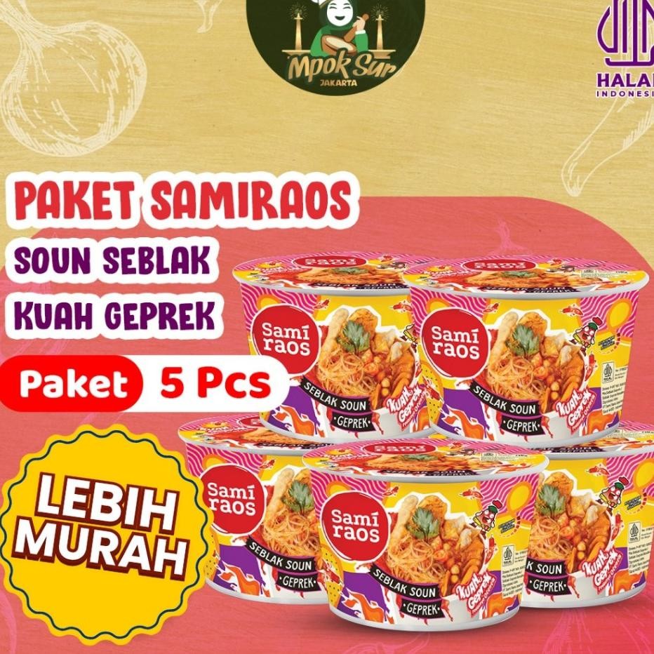 

Paket Hemat Sami Raos Soun Seblak Gep Cup Samiraos Isi 5Pcs