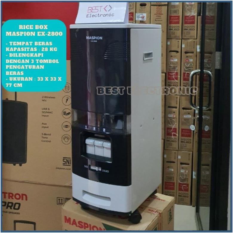 Maspion Rice Box Tempat Penyimpanan Beras 28KG EX-2800 EX 2800 EX2800
